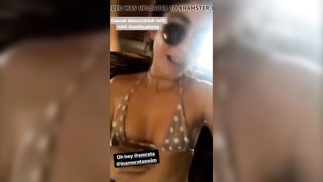 Sarah Hyland dancing in a bikini