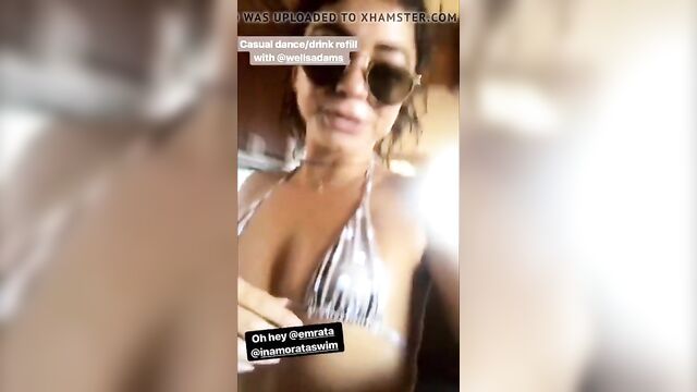 Sarah Hyland dancing in a bikini