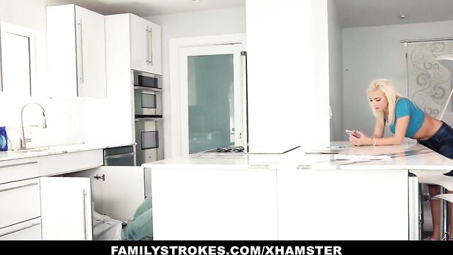 FamilyStrokes - Hot Teen Fucks Her Step-Cousin In Kitchen
