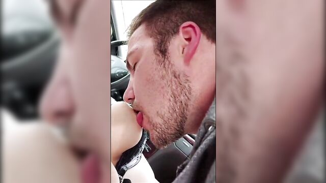 Public hot car sex - cumshot on babe, walker looks in