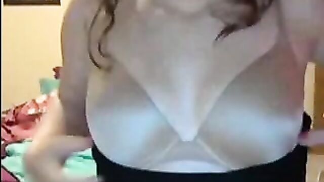Playing with small tits om cam chat