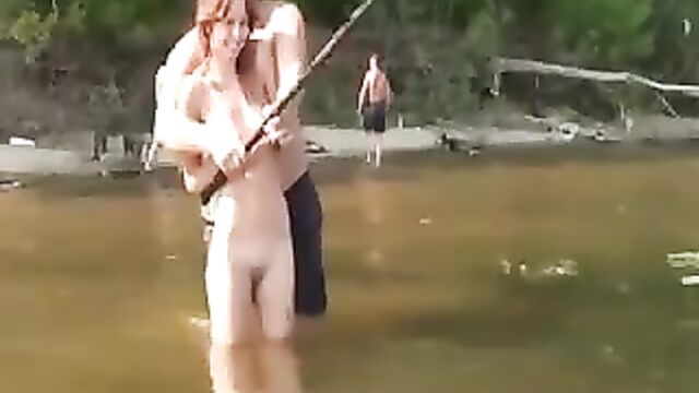 Fishing with some nude Russian teens