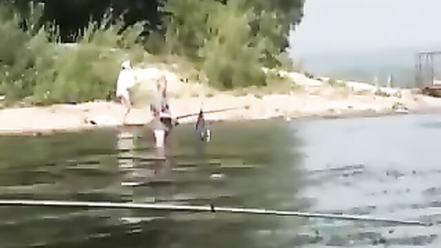 Fishing with some nude Russian teens