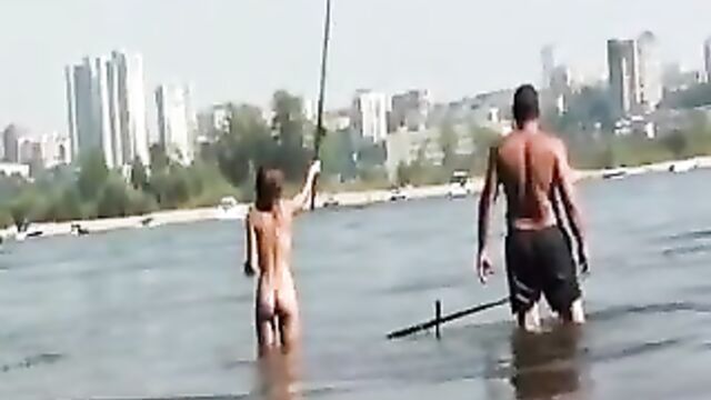 Fishing with some nude Russian teens