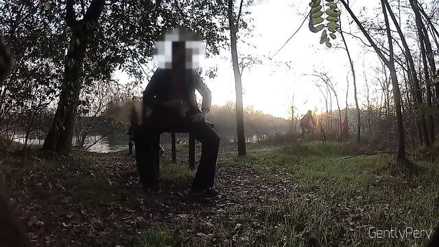 Caught wanking in a park.
