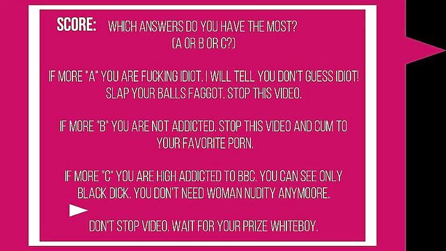 BBC Addiction Test for White Bois (by SissyNicole69)
