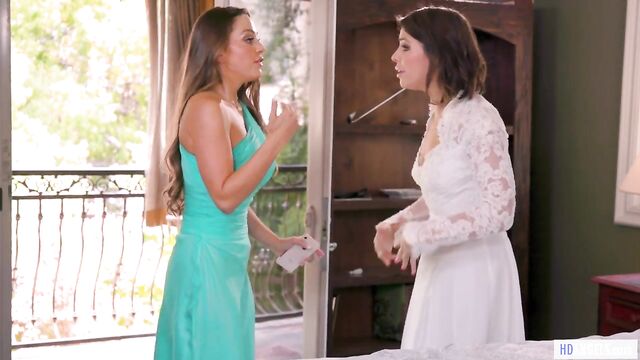 Squirter Bride Goes Lesbian With BFF