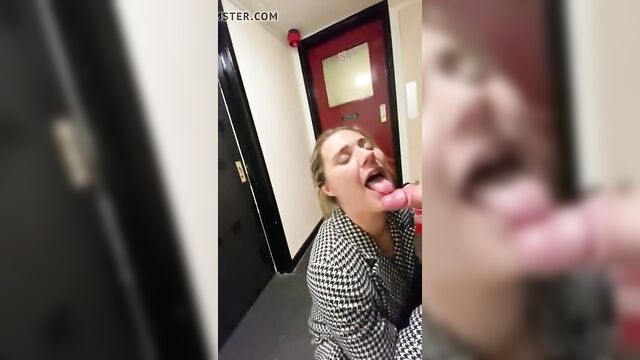 Hot blowjob at work from co-worker