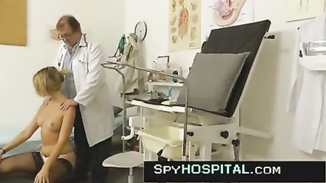 Hot legs blonde tits exam at hospital leaked voyeur video