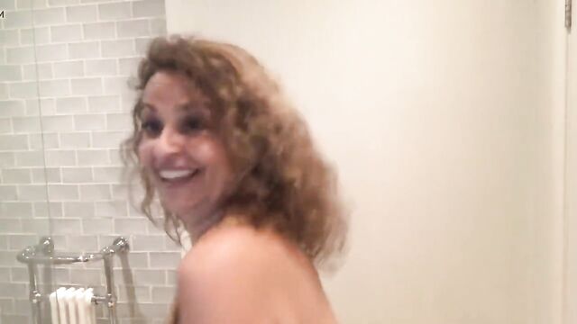 Nadia Sawalha Tapes Her Big Tits Up