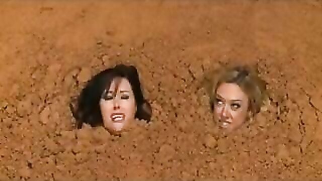 2 Nude Busty Women in Quicksand