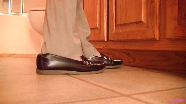 Caroline Sperry penny loafer bathroom shoeplay PREVEW