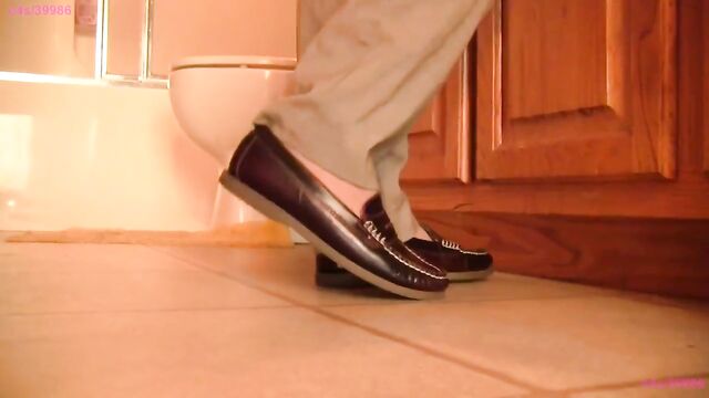 Caroline Sperry penny loafer bathroom shoeplay PREVEW