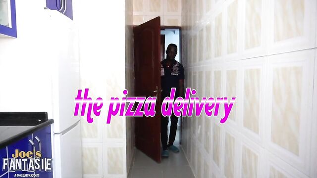 Black pizza delivery girl with a big ass gets fucked by Joe
