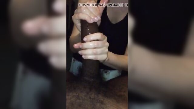 White Girl Gives POV Handjob on a Thick BBC