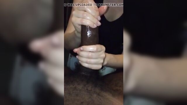 White Girl Gives POV Handjob on a Thick BBC