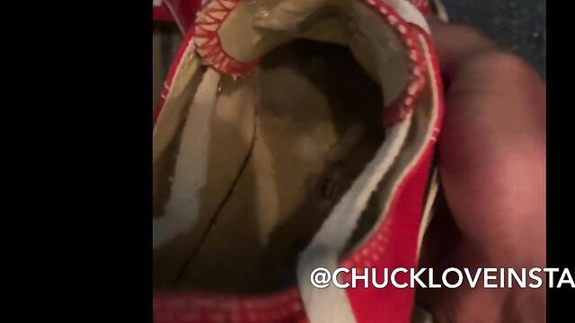 Cum inside my Sisters Red Converse Sneaker I chuckloveinsta