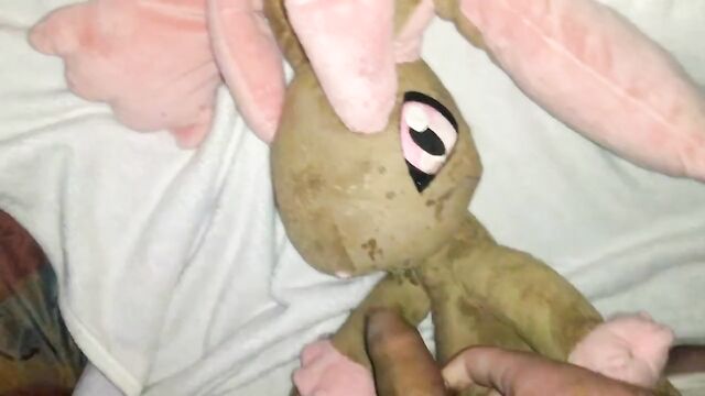 Shiny Lopunny Pokemon plush - morning sex and cum