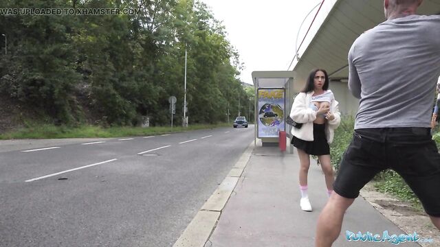 Public Agent - British Brunette Teen with Big Tits Sucks and Fucks after Nearly Getting Run Over by a Runaway Fake Taxi