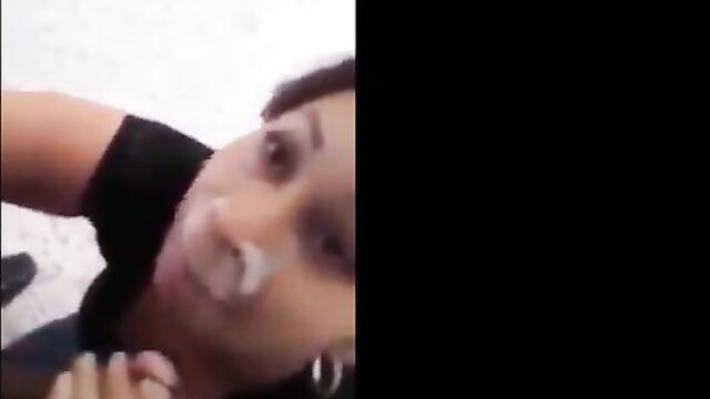 Latin mature teacher gives blowjob in the classroom