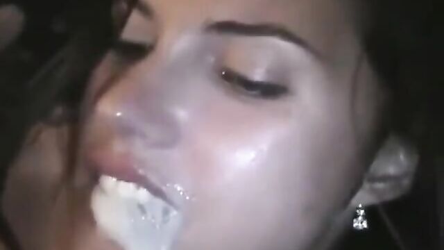 Amanda Cerny Lookalike Blowjob with cum in mouth