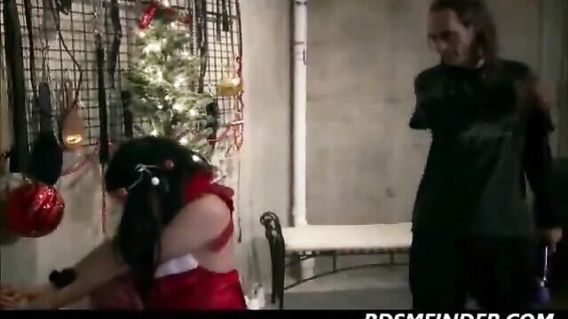 A BDSM Christmas Spanking And Fuck