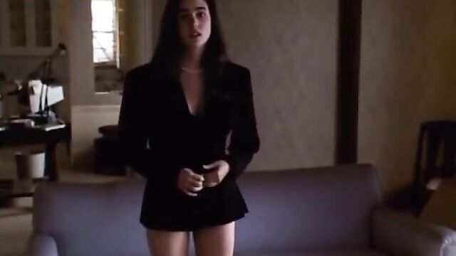 Jennifer Connelly stripping down to her sexy bra and panties