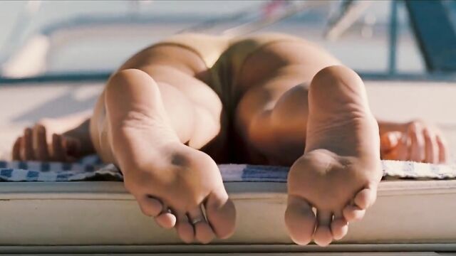 Ashley Scott sexy feet and bikini ass