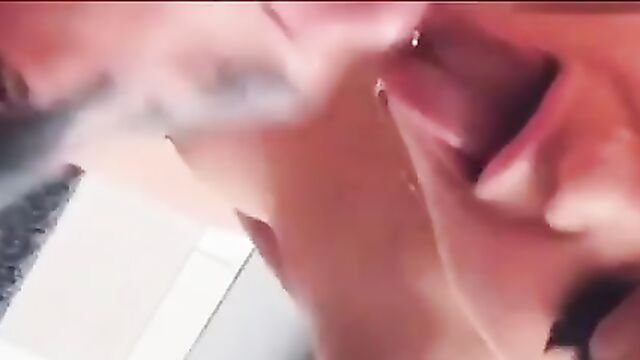 Homemade blowjob and fuck, ripped stud with girlfriend