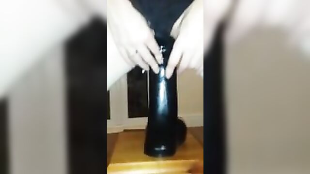 15 inch huge dildo vs tight redhead pussy