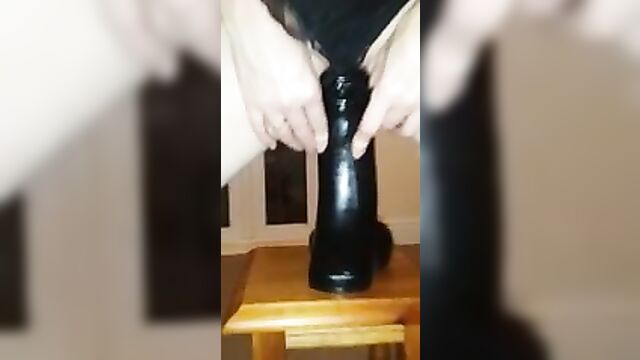 15 inch huge dildo vs tight redhead pussy