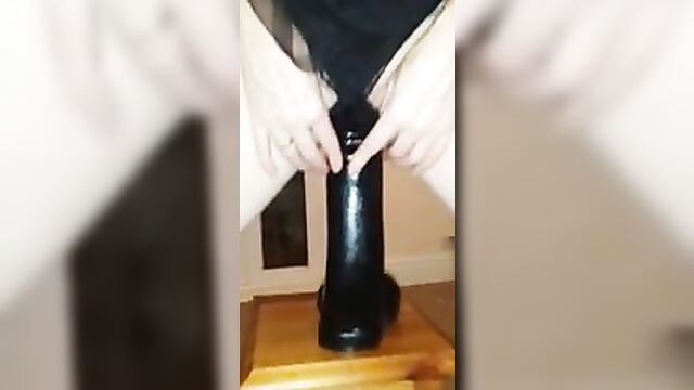 15 inch huge dildo vs tight redhead pussy