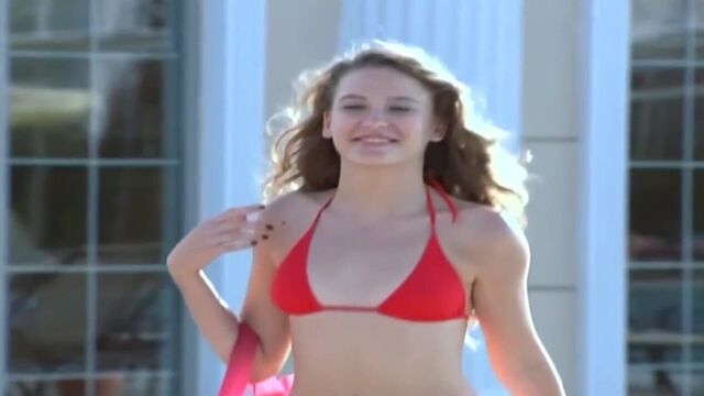 Serenay Sarikaya in Red Bikini AdanaliTVSerie