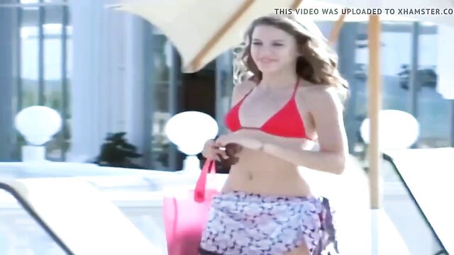 Serenay Sarikaya in Red Bikini AdanaliTVSerie