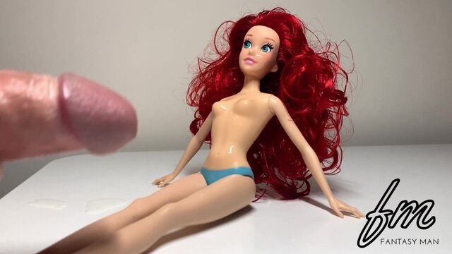 Cumming on Ariel Disney Princess Doll - Strip, Fuck, and Cum