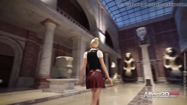 Uniformed 3D animation futa babes having sex in a museum