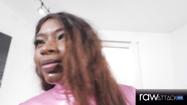 Kinky Ebony Gives The Cameraman A Deep Blowjob