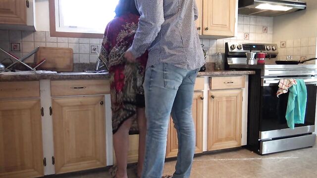 I fuck pakistani stepmother in the kitchen slut before dad arrives