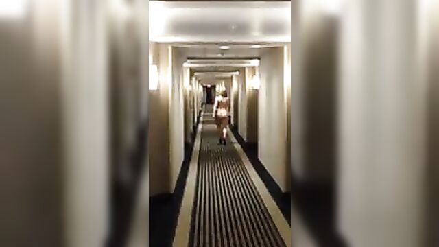 Blonde Wife dares to Walk Naked in Hotel