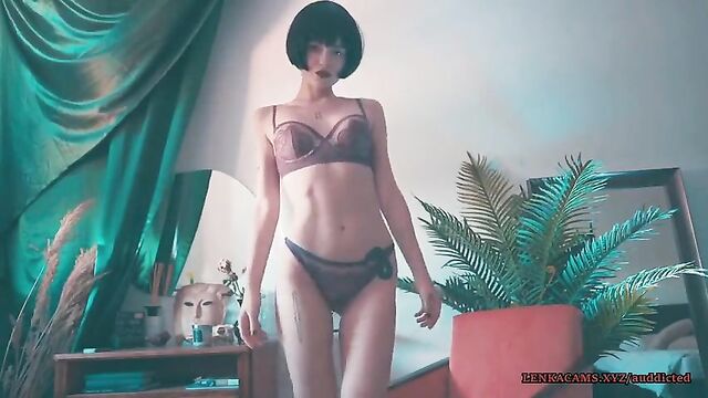 Mystery retro girl stripping