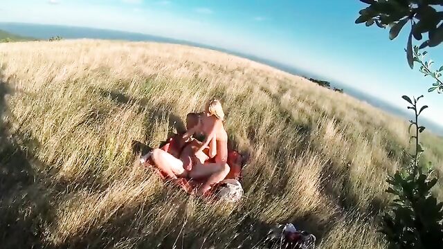 wild sex with blonde in nature