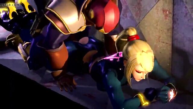 Samus show Captain Falcon her moves