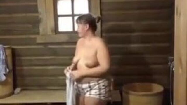 Big Russian Amateur stripping, pissing and washing