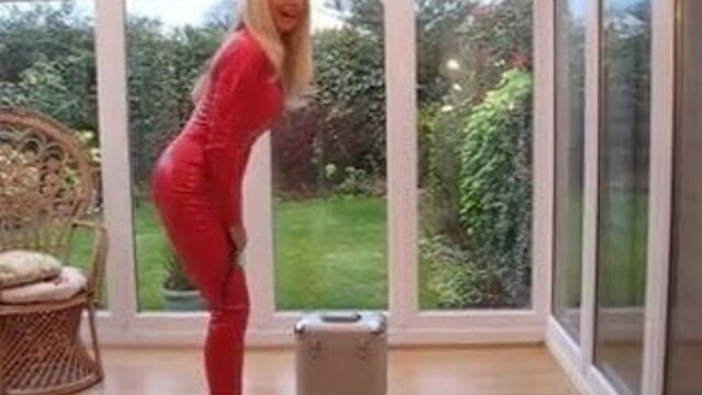 Red PVC Catsuit