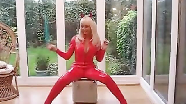 Red PVC Catsuit