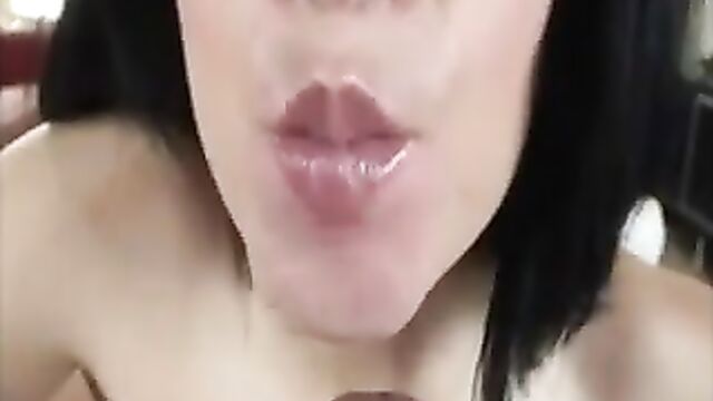 Hot blowjob by asian girl cum in mouth