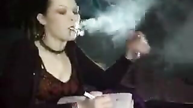 Dangling and Writting. Smoking Fetish, perfect.