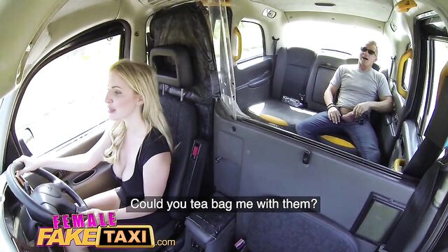 Female Fake Taxi Tea bagging squirting and hard fuck