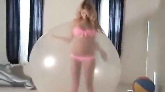 Beautiful Girl Trapped In A Balloon