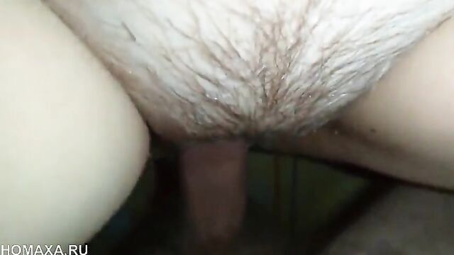 Skinny hairy mature fucks in pussy